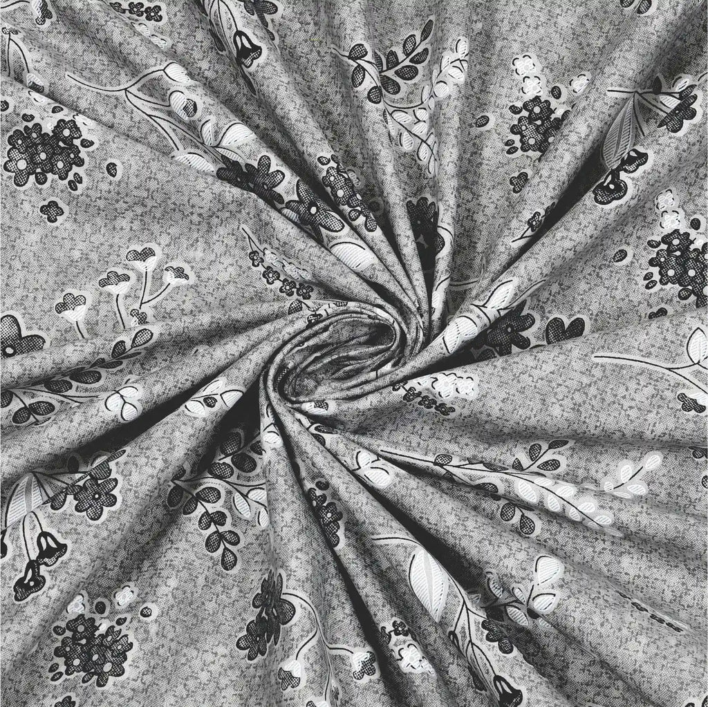 Dream Weaverz Cotton King Flat 220 TC Abstract 1 Bedsheet with 2 Pillow Covers (Dove Grey)