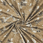 Dream Weaverz Cotton King Flat 220 TC Abstract 1 Bedsheet with 2 Pillow Covers (Camel)
