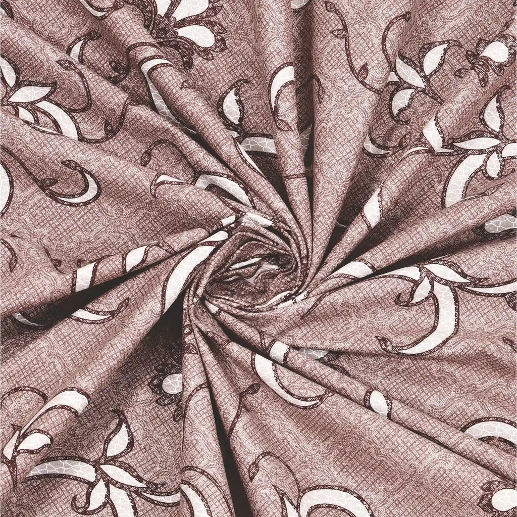 Dream Weaverz Cotton King Flat 220 TC Abstract 1 Bedsheet with 2 Pillow Covers (Mauve)