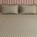 Dream Weaverz Home Polycotton (Flat) 260TC DoubleSIZE BEDSHEET(Green Checks)