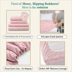 Dream Weaverz Polycotton King Fitted (Elastic) 260 TC Floral 1 Bedsheet with 2 Pillow Covers (Pink)