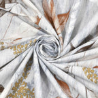 Dream Weaverz Cotton Super King Flat 220 TC Abstract 1 Bedsheet with 2 Pillow Covers (Light Grey)