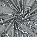 Dream Weaverz Cotton King Flat 220 TC Abstract 1 Bedsheet with 2 Pillow Covers (Grey)