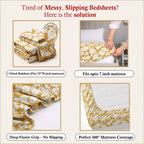 Dream Weaverz Home Polycotton King Fitted (Elastic) 260 TC Floral 1 Bedsheet (Yellow)