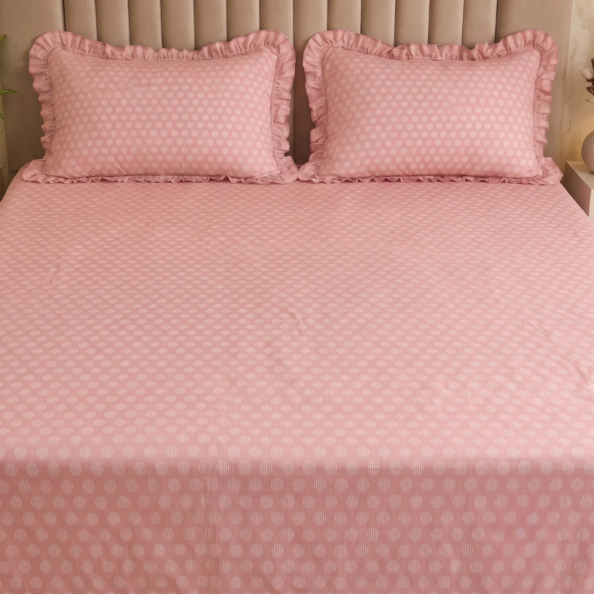 Dream Weaverz Home Polycotton (Flat) 260TC DoubleSIZE BEDSHEET(Pink)