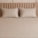 Dream Weaverz Home Polycotton (Flat) 260TC DoubleSIZE BEDSHEET(Grey Stripes)