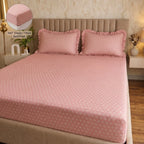 Dream Weaverz Home Polycotton (Fitted) 260TC DoubleSIZE BEDSHEET(Pink)