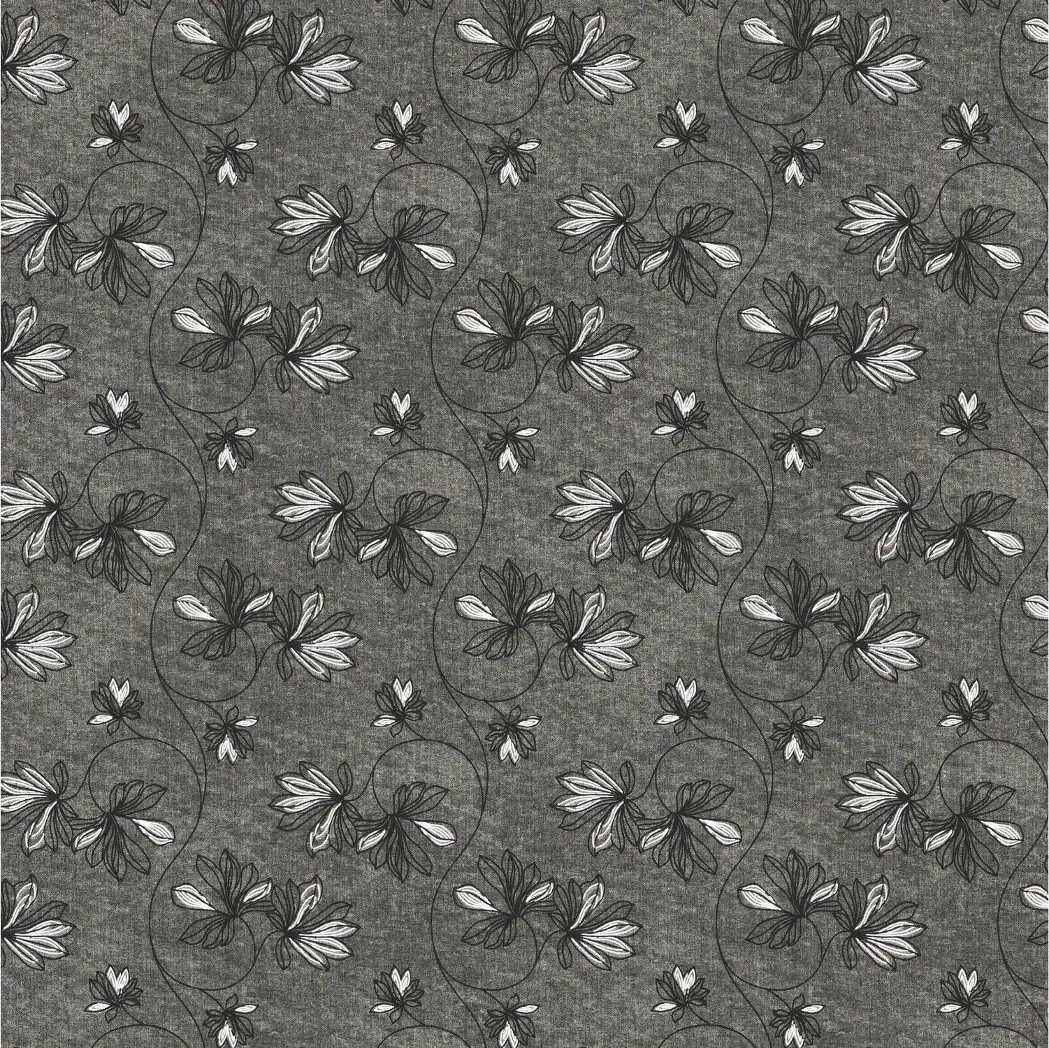 Dream Weaverz Cotton King Flat 220 TC Abstract 1 Bedsheet with 2 Pillow Covers (Charcoal grey)