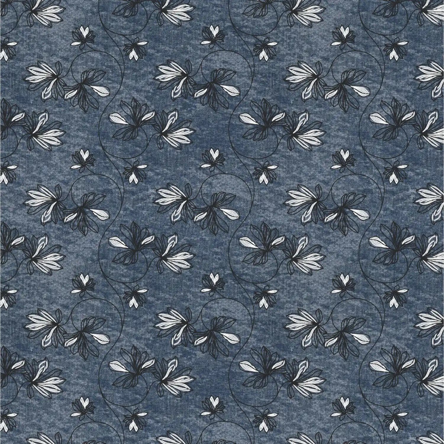 Dream Weaverz Cotton King Flat 220 TC Abstract 1 Bedsheet with 2 Pillow Covers (Deep blue)