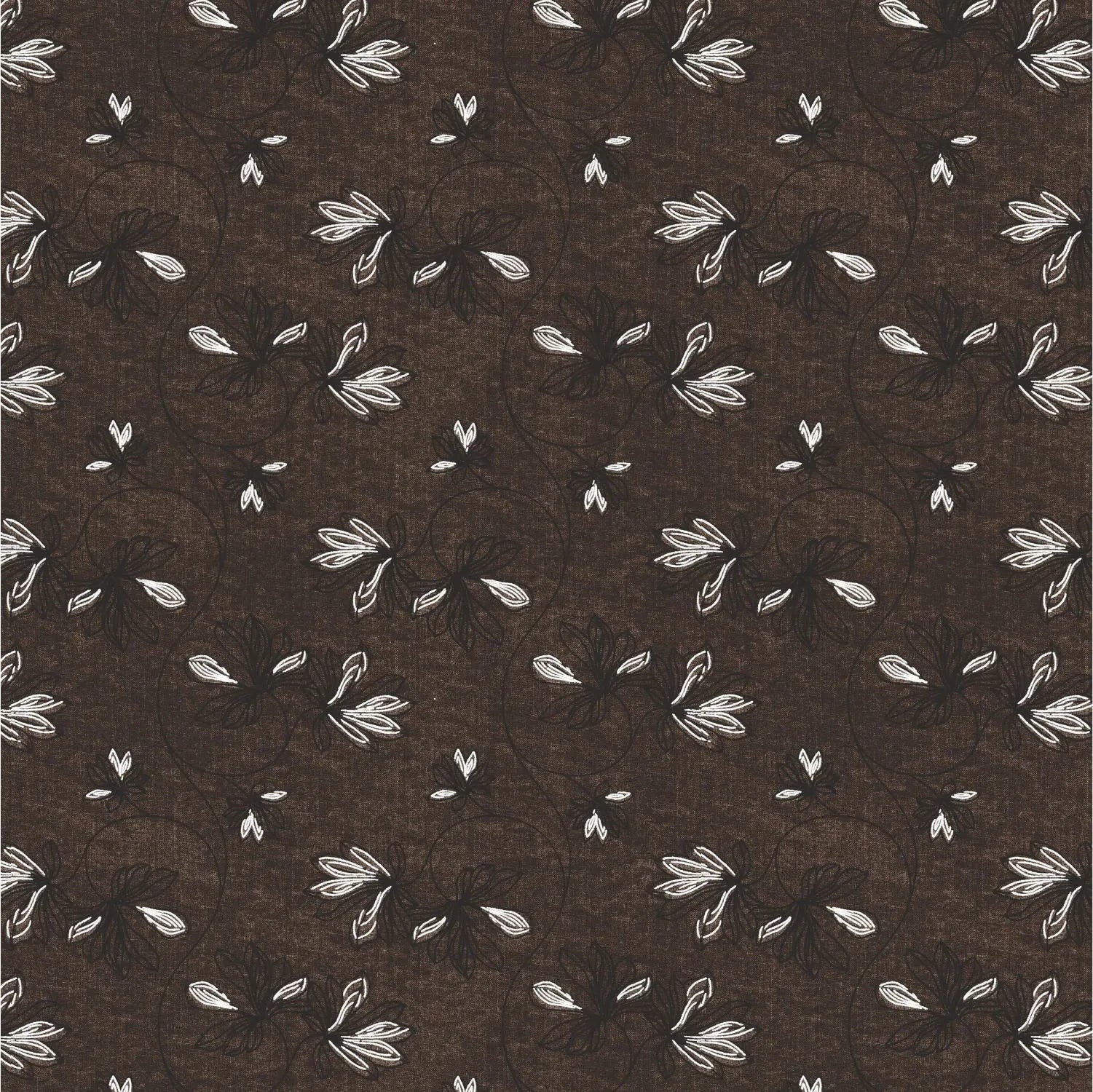 Dream Weaverz Cotton King Flat 220 TC Abstract 1 Bedsheet with 2 Pillow Covers (Chocolate brown)