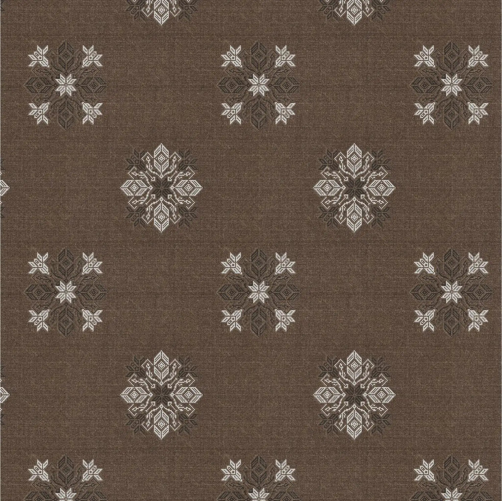 Dream Weaverz Cotton King Flat 220 TC Abstract 1 Bedsheet with 2 Pillow Covers (Dark brown)