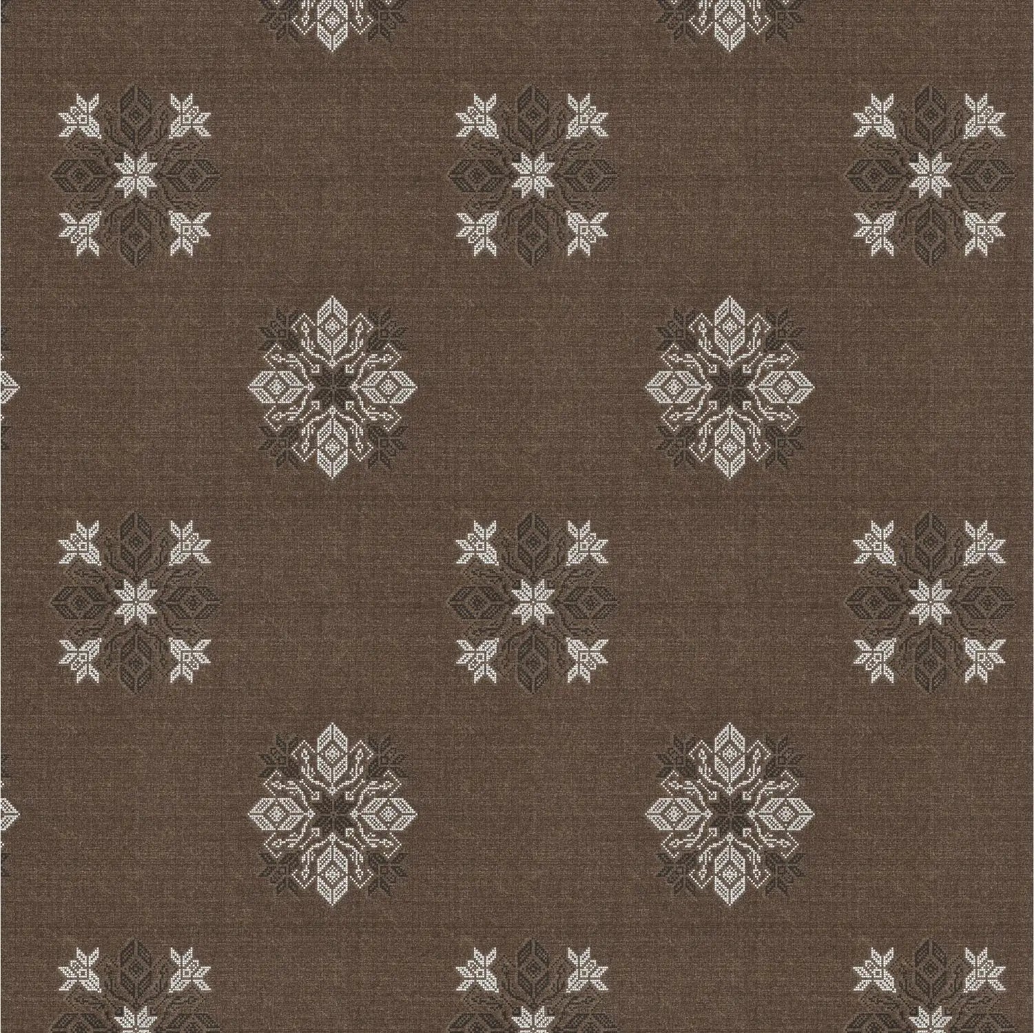 Dream Weaverz Cotton King Flat 220 TC Abstract 1 Bedsheet with 2 Pillow Covers (Dark brown)