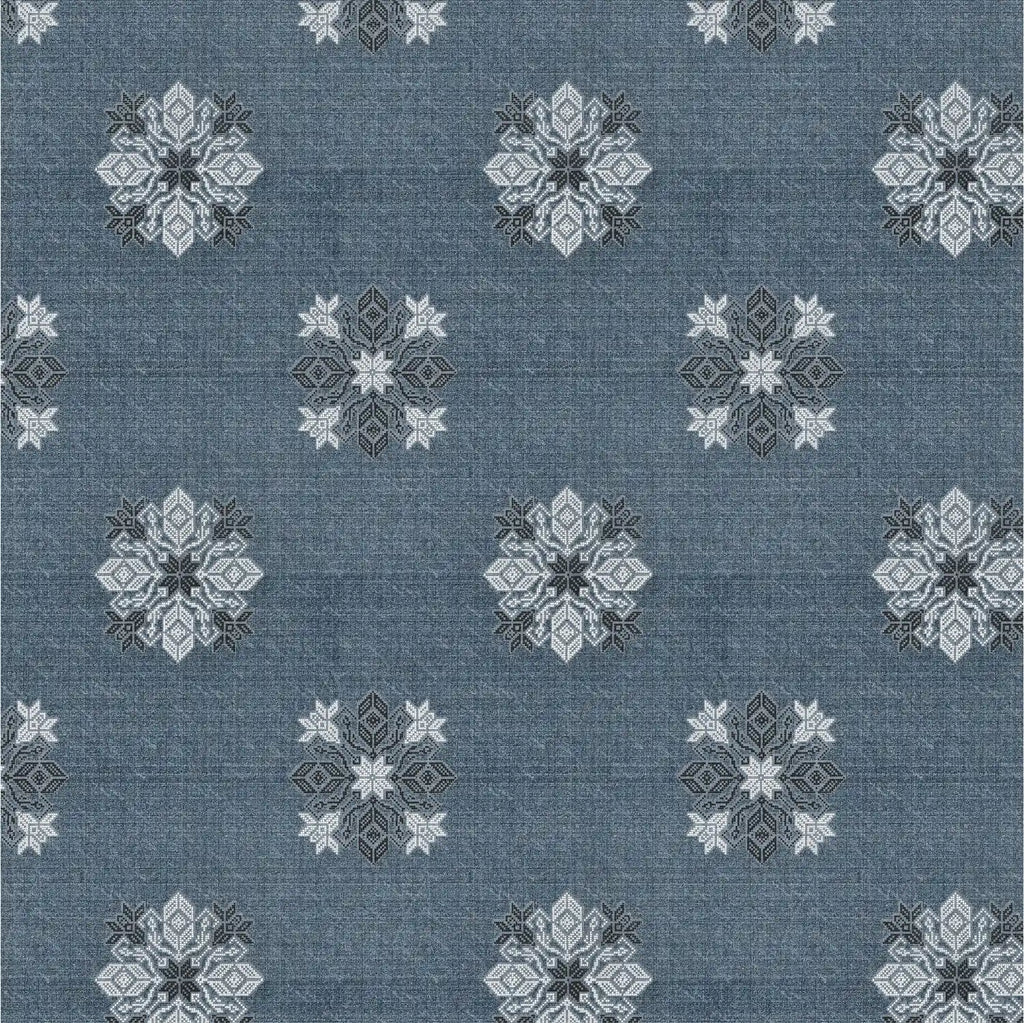 Dream Weaverz Cotton King Flat 220 TC Abstract 1 Bedsheet with 2 Pillow Covers (Slate blue)
