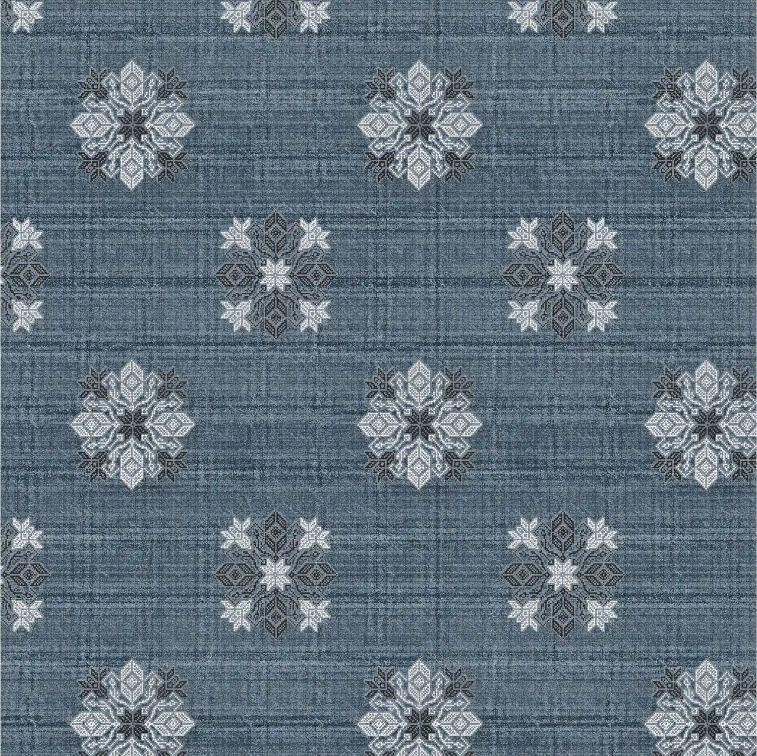 Dream Weaverz Cotton King Flat 220 TC Abstract 1 Bedsheet with 2 Pillow Covers (Slate blue)