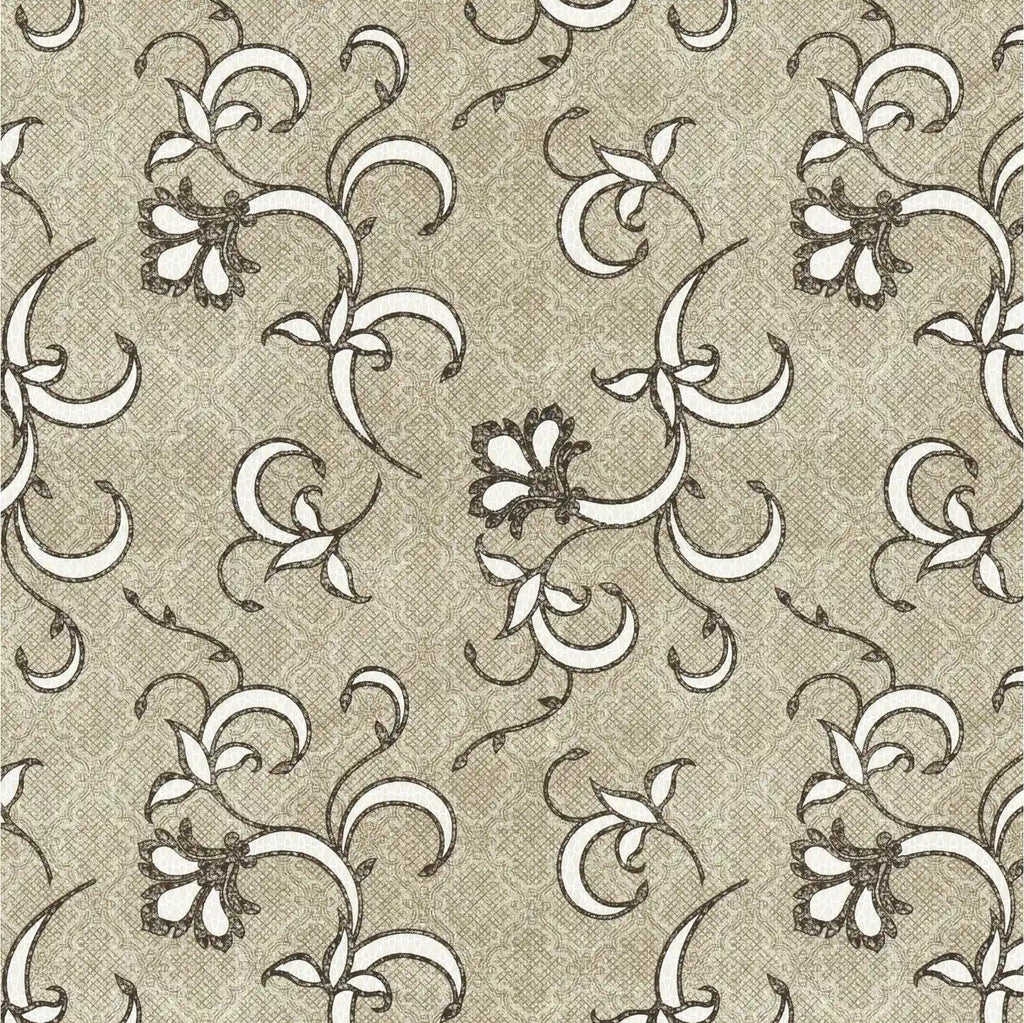 Dream Weaverz Cotton King Flat 220 TC Abstract 1 Bedsheet with 2 Pillow Covers (Beige)