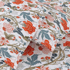 Dream Weaverz Cotton Queen Flat 220 TC Floral 1 Bedsheet with 2 Pillow Covers (Off white)