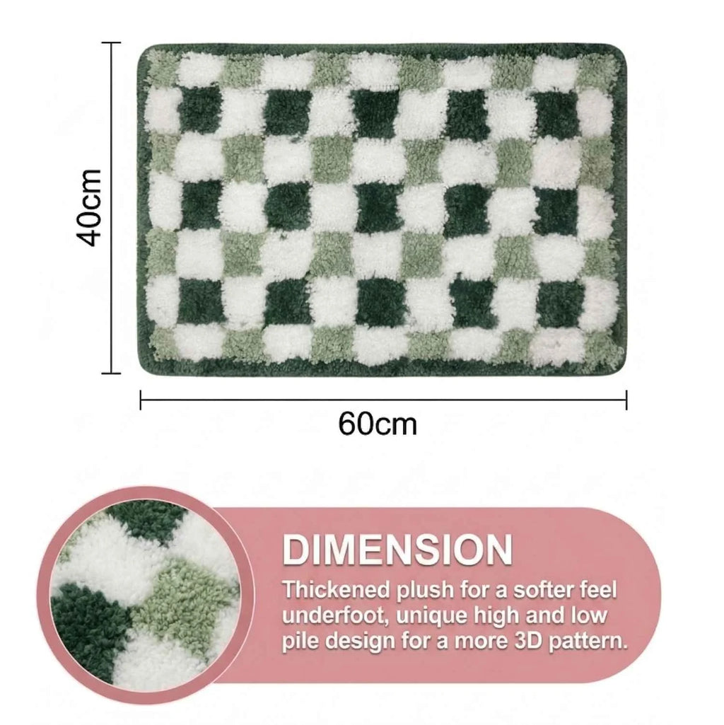 Dream Weaverz Microfiber Bathroom Mat (Green, Free)