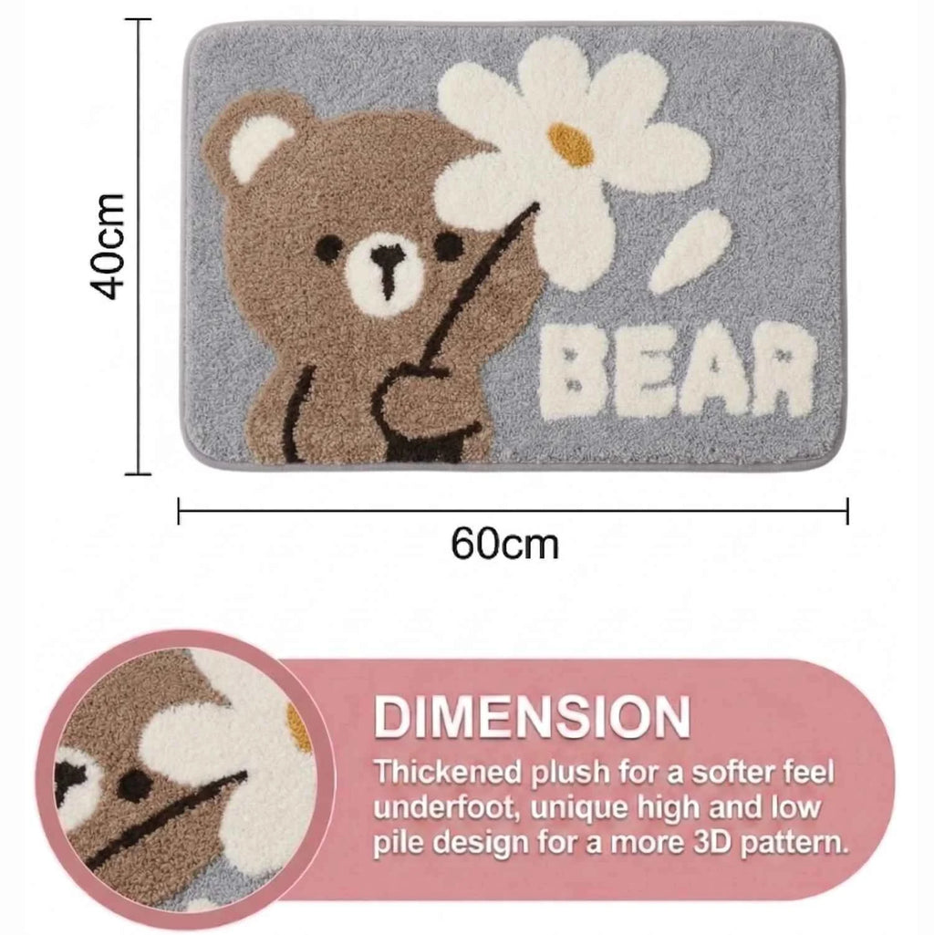 Dream Weaverz Microfiber Bathroom Mat (Grey, Free)