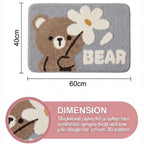 Dream Weaverz Microfiber Bathroom Mat (Grey, Free)