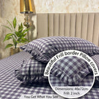 Dream Weaverz Home Polycotton (Flat) 260TC DoubleSIZE BEDSHEET(Ink Blue Check)