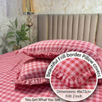 Dream Weaverz Home Polycotton (Flat) 260TC DoubleSIZE BEDSHEET(Red Check)