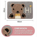 Dream Weaverz Microfiber Bathroom Mat (Grey-brown-white, Free)