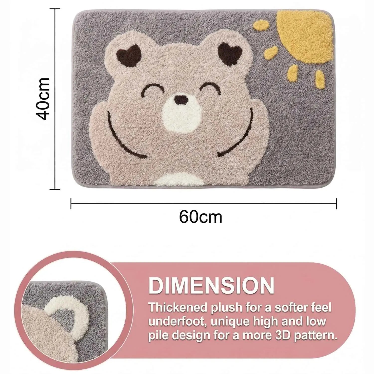 Dream Weaverz Microfiber Bathroom Mat (Grey-brown, Free)