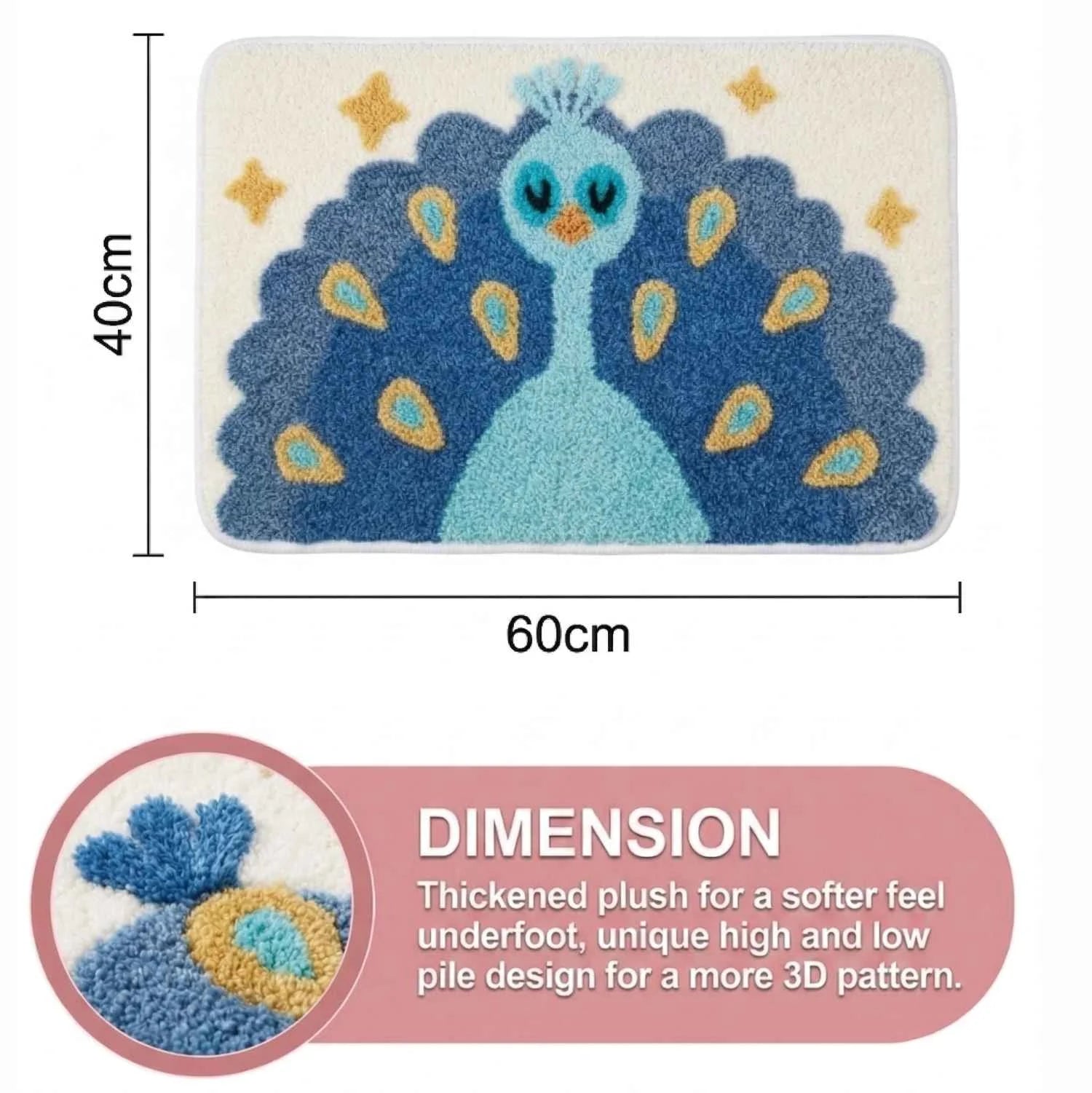 Dream Weaverz Microfiber Bathroom Mat (Blue, Free)