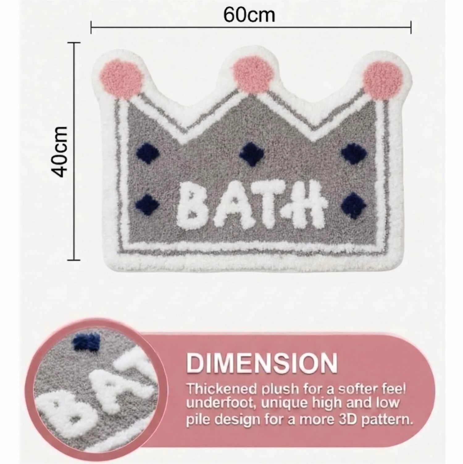 Dream Weaverz Microfiber Bathroom Mat (Grey, Free)