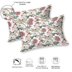 Dream Weaverz Cotton Queen Flat 220 TC Floral 1 Bedsheet with 2 Pillow Covers (White)