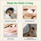 Dream Weaverz Microfiber Bathroom Mat (Grey-brown-white, Free)