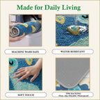 Dream Weaverz Microfiber Bathroom Mat (Blue, Free)