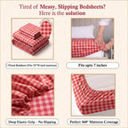 Dream Weaverz Home Polycotton (Fitted) 260TC DoubleSIZE BEDSHEET(Red Check)