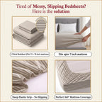 Dream Weaverz Home Polycotton (Fitted) 260TC DoubleSIZE BEDSHEET(Grey Stripes)