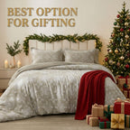 Dream Weaverz Jacquard Bedsheets King Size, 4-Piece Cotton Set Double King Bed | AC Comforter, Flat Sheet & 2 Matching Pillow Covers | Soft, Breathable & Skin-Friendly Self Design