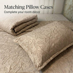 Dream Weaverz Jacquard Bedsheets King Size, 4-Piece Cotton Set Double King Bed | AC Comforter, Flat Sheet & 2 Matching Pillow Covers | Soft, Breathable & Skin-Friendly Self Design, Taupe