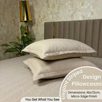 Dream Weaverz Cloud-Cotton King Size Striped Bedsheet with 2 Pillow Covers, 220 TC|Beige