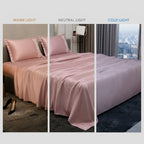 Dream Weaverz Satin Bedsheets King Size, 3-Piece Bedding Set 300 Thread Count Bedsheet & 2 Floral Lace Covers | Prevents Wrinkles, Tangles & Frizz | Retains Moisture, Pink