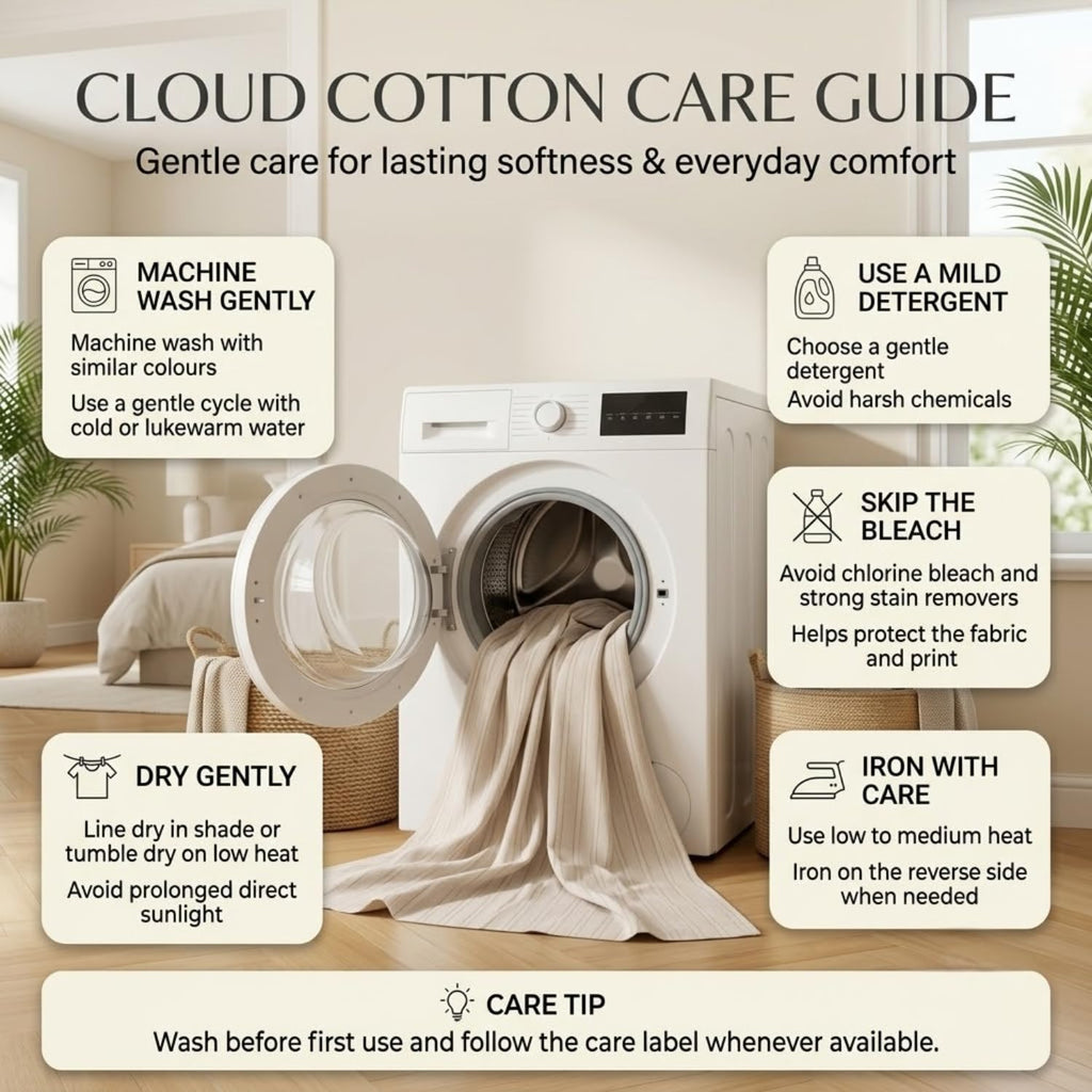 Dream Weaverz Cloud-Cotton King Size Striped Bedsheet with 2 Pillow Covers, 220 TC|Beige