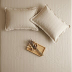 Dream Weaverz Cloud-Cotton King Size Striped Bedsheet with 2 Pillow Covers, 220 TC|Beige
