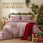 Dream Weaverz Jacquard Bedsheets King Size, 4-Piece Cotton Set Double King Bed | AC Comforter, Flat Sheet & 2 Matching Pillow Covers | Soft, Breathable & Skin-Friendly Self Design, Mauve