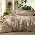 Dream Weaverz Jacquard Bedsheets King Size, 4-Piece Cotton Set Double King Bed | AC Comforter, Flat Sheet & 2 Matching Pillow Covers | Soft, Breathable & Skin-Friendly Self Design, Beige