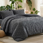 Dream Weaverz Jacquard Bedsheets King Size, 4-Piece Cotton Set Double King Bed | AC Comforter, Flat Sheet & 2 Matching Pillow Covers | Soft, Breathable & Skin-Friendly Self Design