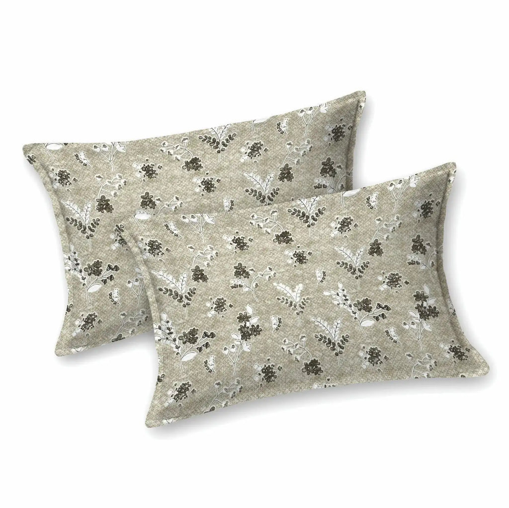 Dream Weaverz Cotton King Flat 220 TC Abstract 1 Bedsheet with 2 Pillow Covers (Sage green)