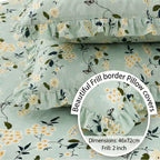 Dream Weaverz Home Polycotton Double Fitted (Elastic) 260 TC Floral 1 Bedsheet with 2 Pillow Covers (Green)
