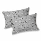 Dream Weaverz Cotton King Flat 220 TC Abstract 1 Bedsheet with 2 Pillow Covers (Dove Grey)
