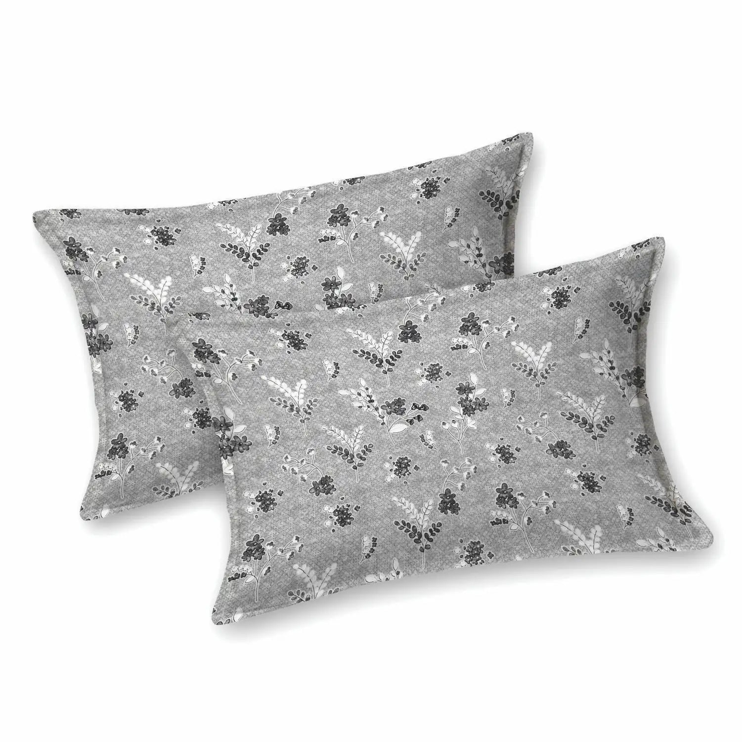 Dream Weaverz Cotton King Flat 220 TC Abstract 1 Bedsheet with 2 Pillow Covers (Dove Grey)