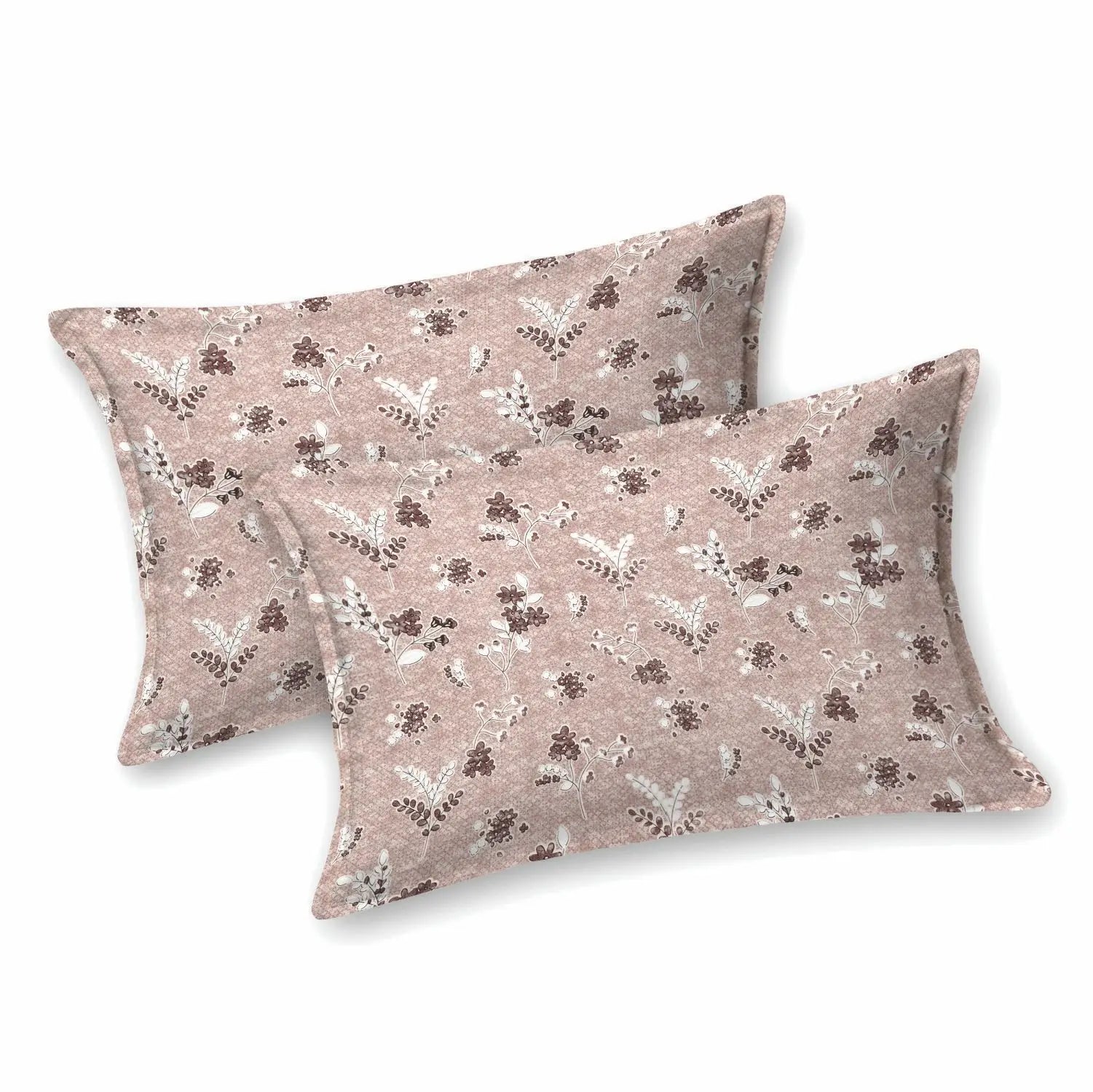 Dream Weaverz Cotton King Flat 220 TC Abstract 1 Bedsheet with 2 Pillow Covers (Dusty rose)