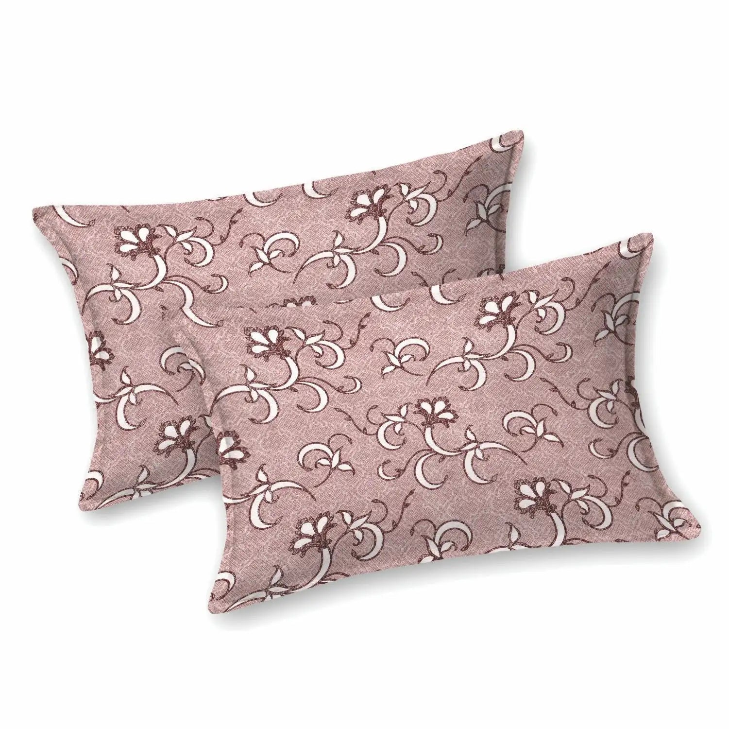 Dream Weaverz Cotton King Flat 220 TC Abstract 1 Bedsheet with 2 Pillow Covers (Mauve)