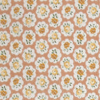Dream Weaverz Cotton Super King Flat 220 TC Abstract 1 Bedsheet with 2 Pillow Covers (Peach-Yellow)